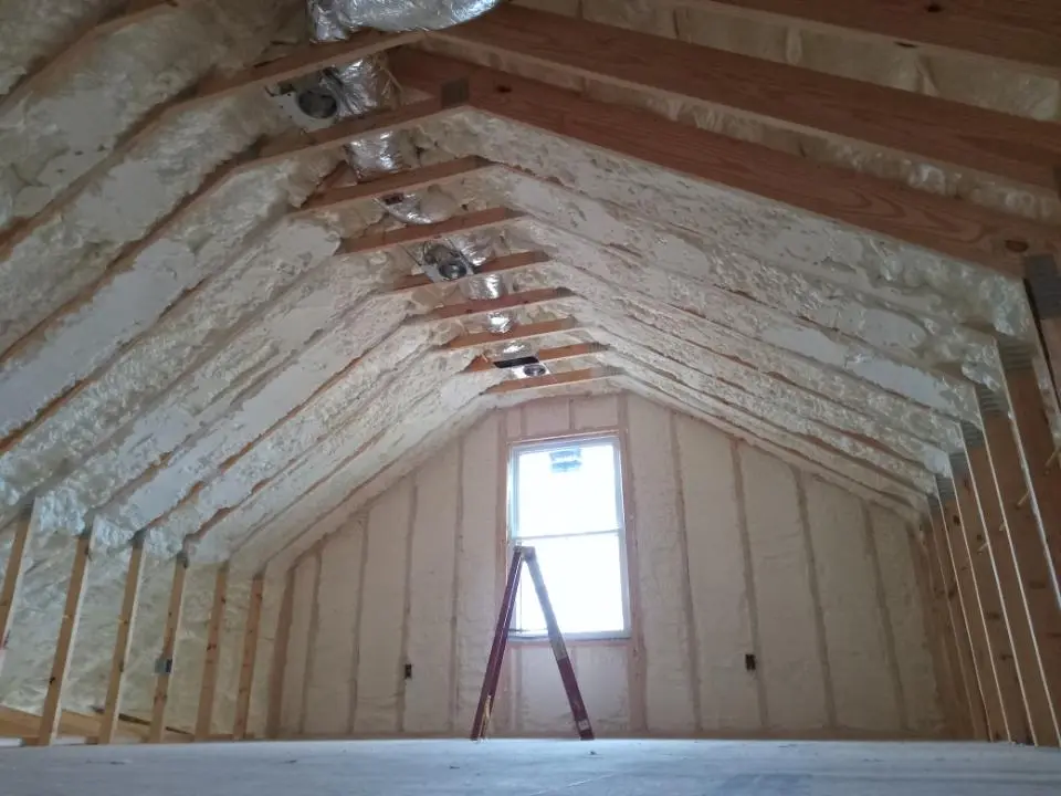 Spray foam roofing application for Crawl Space Insulation project in Dickinson